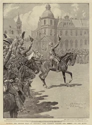 Het Hijsen van de Britse Vlag in Pretoria, Lord Roberts roept op tot gejuich voor de Koningin